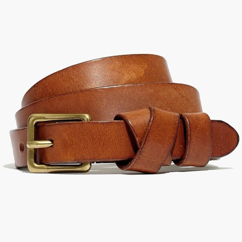 Madewell Brown Leather Belt with Brass Buckle NWT ASO Meghan Markle